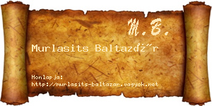 Murlasits Baltazár névjegykártya